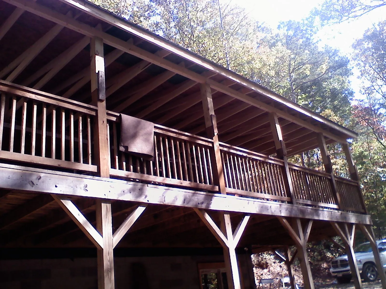 Timber framing under a new elevated porch and deck — Roof Leak Repair in Point Reyes Station by Roofing Brothers